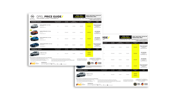 opel price guide cover - Brochures and Price Lists